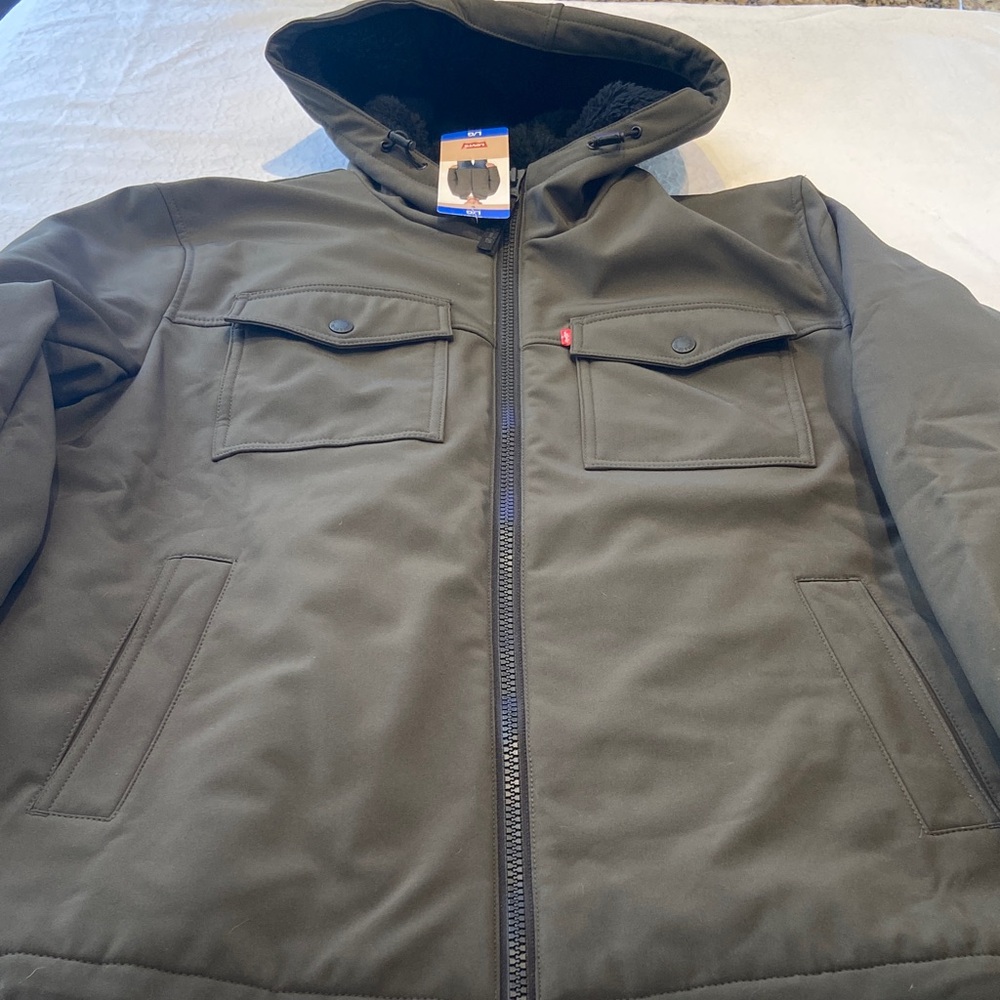 Levi's Men's Dark Green Hooded Field Jacket